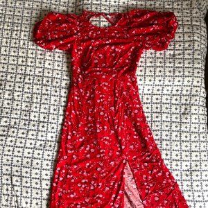 Beautiful Old Navy Floral Puff Sleeve Midi Dress